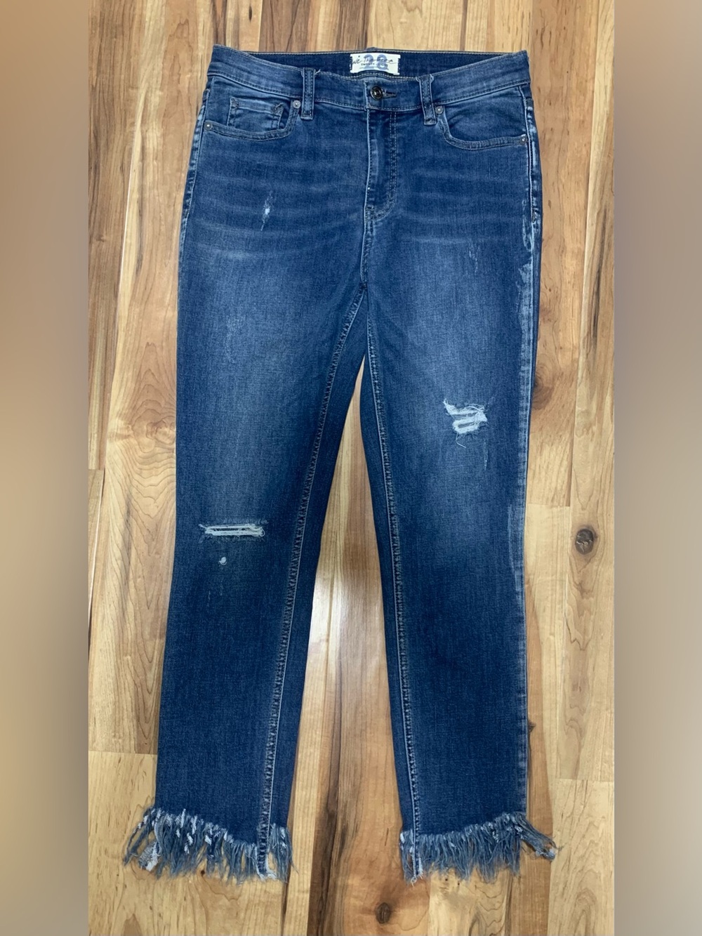 We The Free People Jeans Cut Off Fringe Distressed Denim Womens 28 Festival Boho